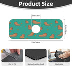 Cute Capybara Play Eat Food Kitchen Sink Splash Guard Faucet Mat Super - Image 2