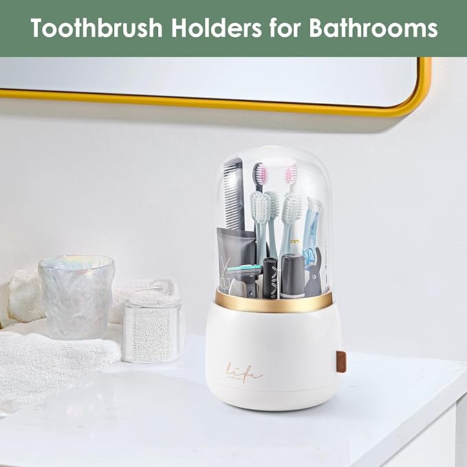 Toothbrush Holders for Bathrooms, Rotating 5-Slot - Image 5