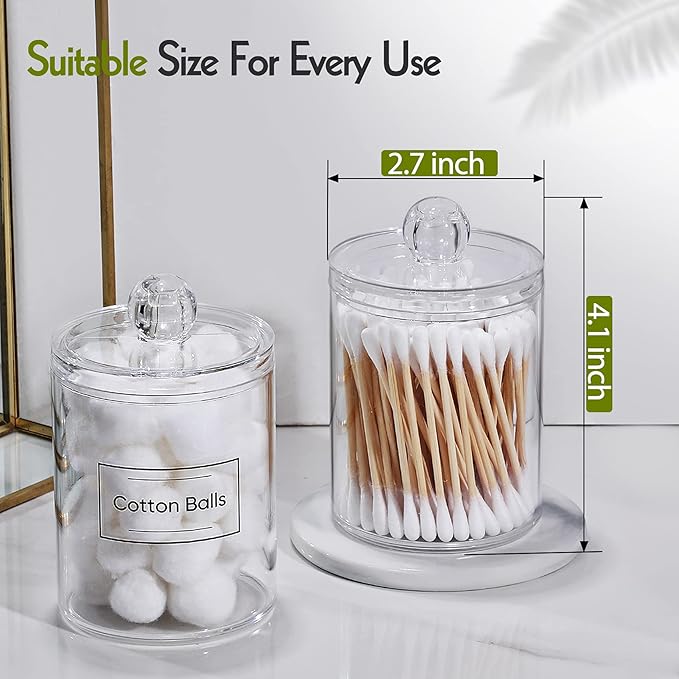 AOZITA 3 Pack Acrylic Qtip Holder Dispenser - Image 3