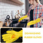 Rubber Reusable Gloves Long Household Dishwashing Gloves Kitchen Cleaning - Image 5