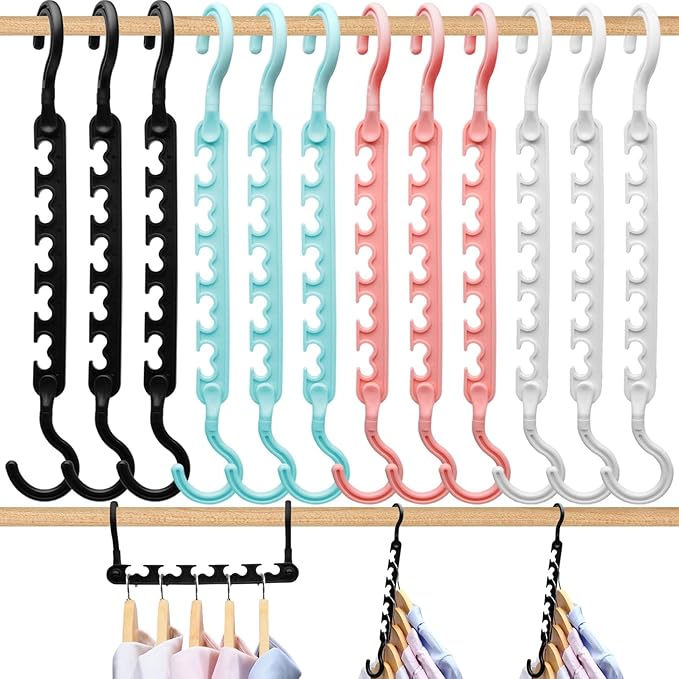 12-Pack-Closet-Organizers-and-Storage, Clothes-Organizer-Hangers by HZZILEY