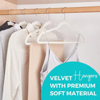 HOUSE DAY Premium Velvet Hangers 100 Pack White, Non-Slip Flocked Felt Hangers - Image 2