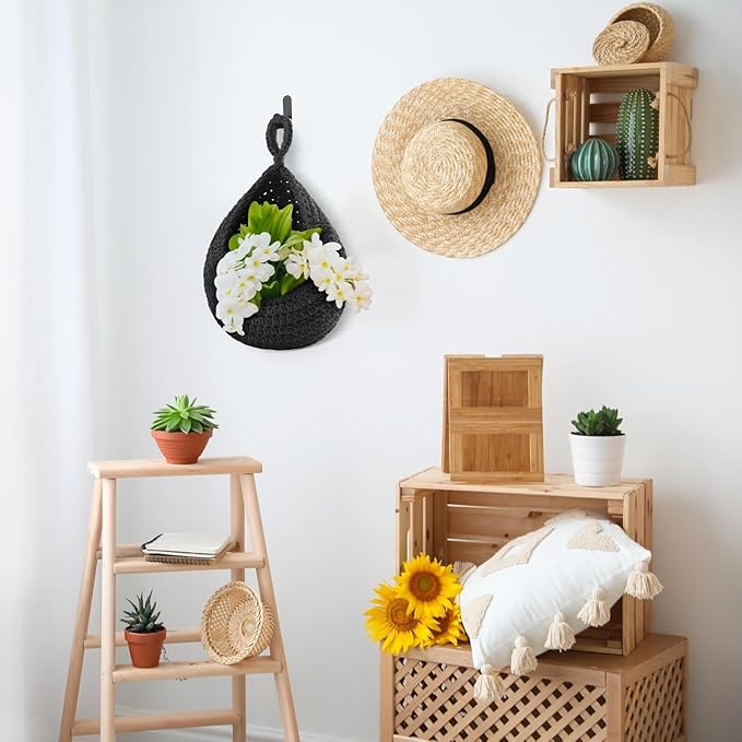 Honeydak Boho Decor Hanging Wall Baskets - Image 6