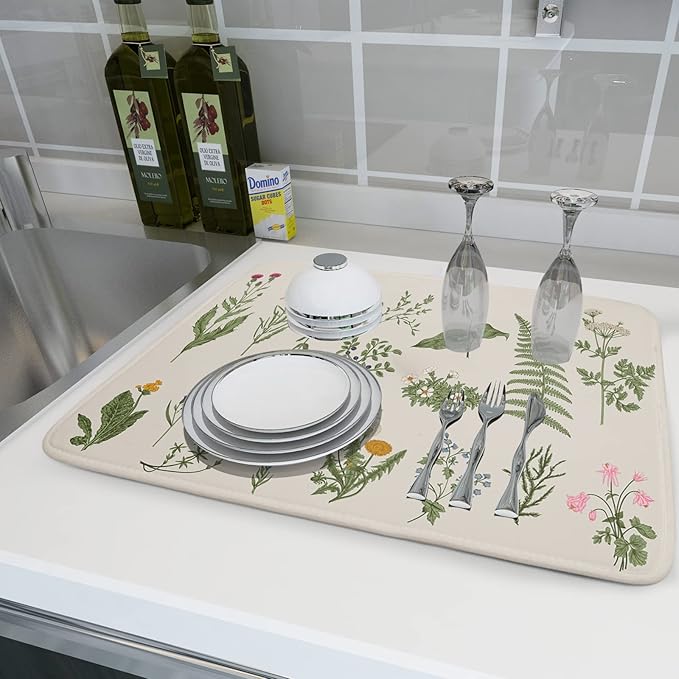 Kawani Sage Flower Herbs Dish Drying Mat - Image 6