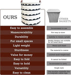 Waterproof Laundry Hamper Collapsible Laundry Basket Leather Handle Laundry Bag - Image 4