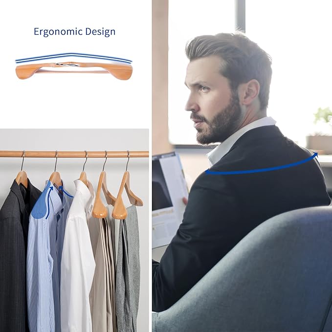 Nature Smile Luxury Natural Wooden Suit Hangers - Image 4