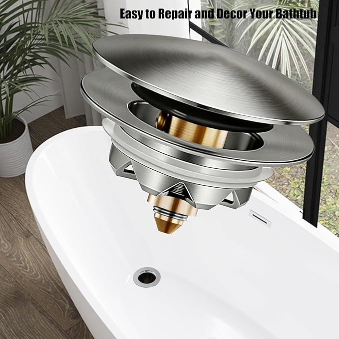 Bathtub Drain Stopper, Pop Up Tub Stopper and Cover, Bottom - Image 6
