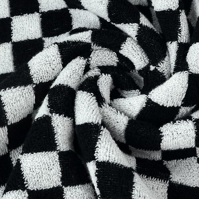 Jacquotha Black and White Hand Towels 4 Pack, Cotton Decorative Bathroom Hand - Image 6