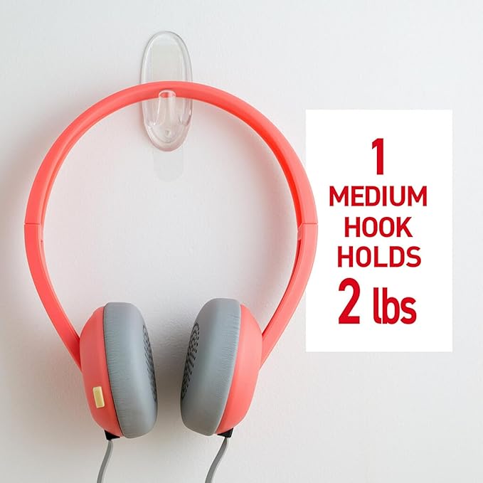 Command Medium Clear Wall Hook, 7 Wall Hook and 12 Strips, Damage-Free Hanging - Image 4