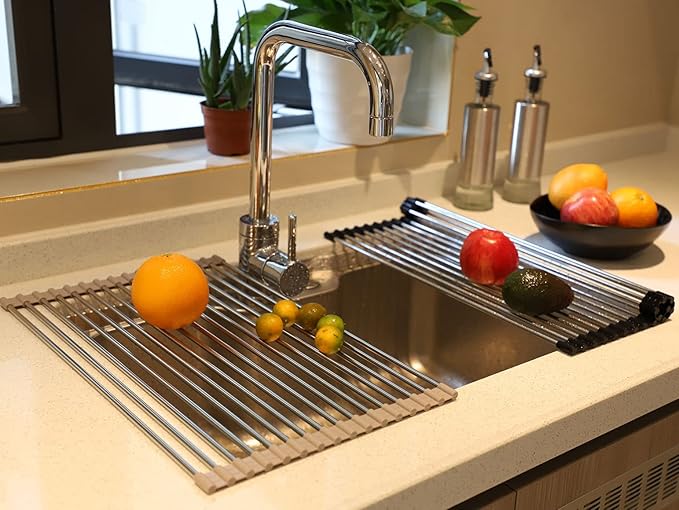 Ahyuan Roll up Dish Drying Rack Over The Sink Kitchen Roll up Sink Drying Rack - Image 6