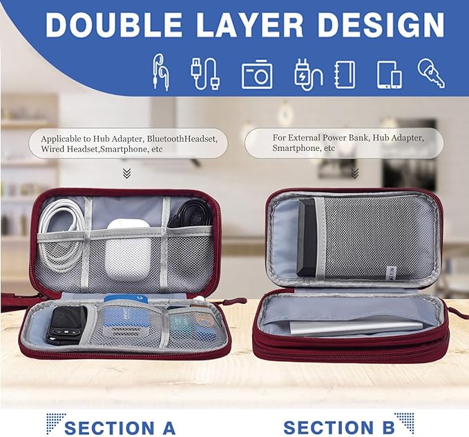 Electronic Organizer Travel Cable Accessories Bag, Case - Image 3