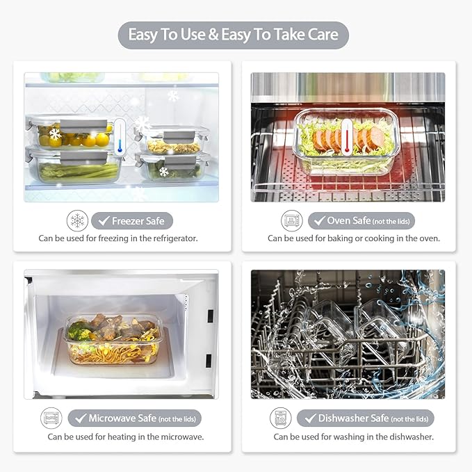 [10 pack Glass Meal Prep Containers - Image 6
