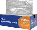 Pre-Cut Pop-Up Aluminum Foil Sheets, 9 x 10.75 Inches, 500 Sheets Bulk Pack – by BRONZEOX