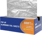 Pre-Cut Pop-Up Aluminum Foil Sheets, 9 x 10.75 Inches, 500 Sheets Bulk Pack – by BRONZEOX