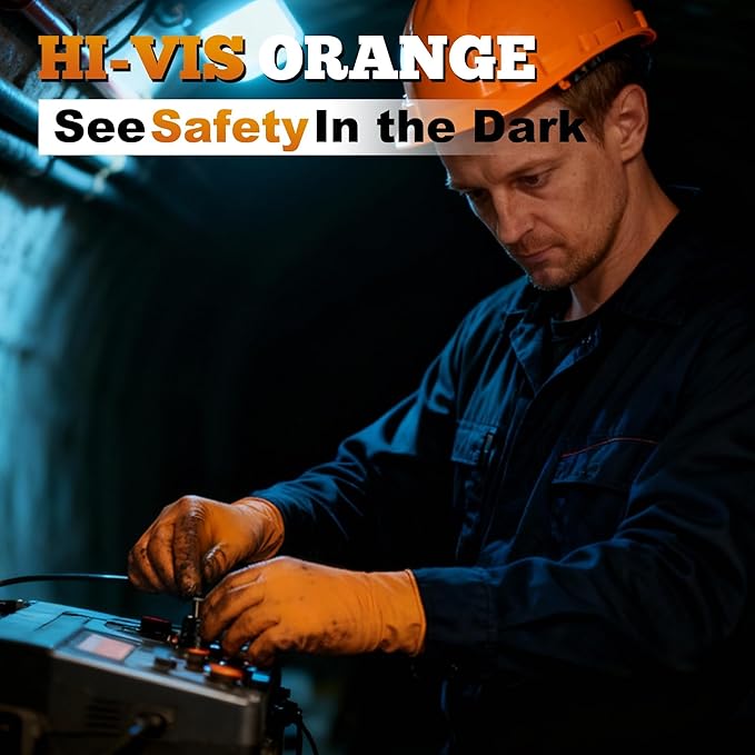 TitanFlex Heavy Duty Orange Industrial Nitrile Gloves - Image 5