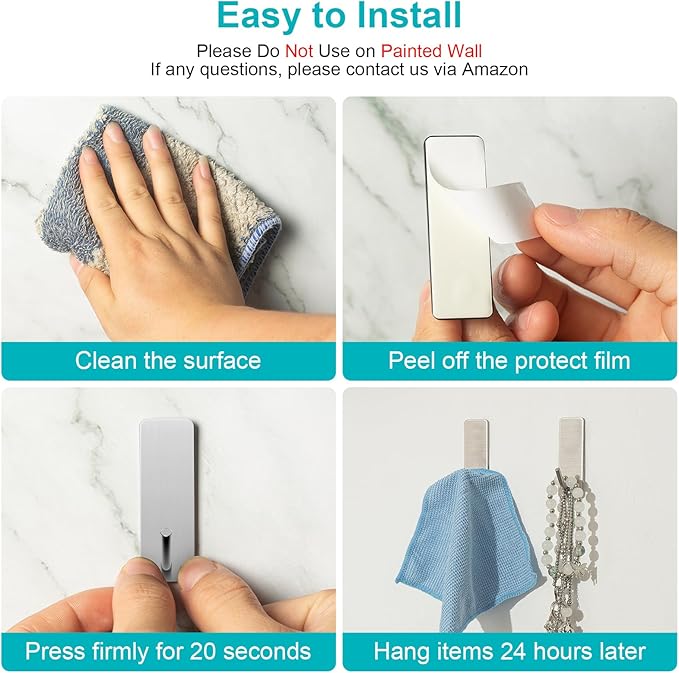 Small Self Adhesive Hooks for Walls No Damage, Sticky Hangers for Kitchen - Image 7