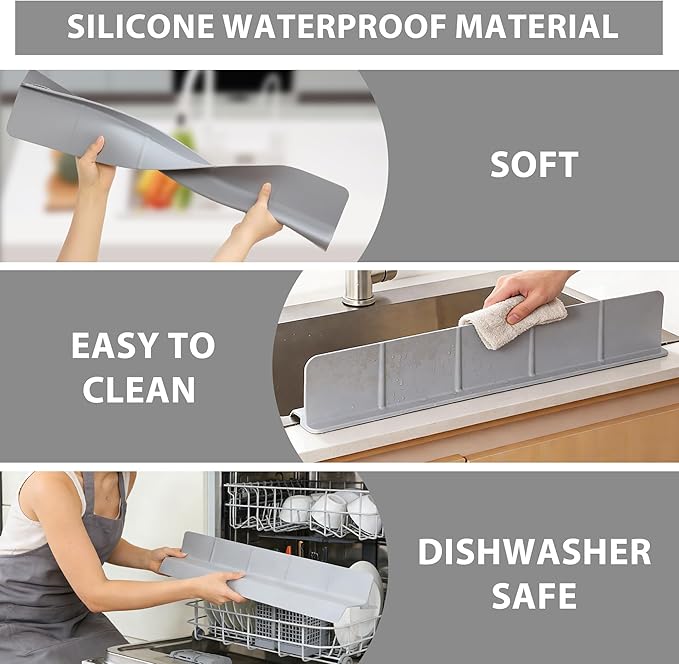 23Inch Sink Splash Guard – Extended Length & Tall Silicone Kitchen Sink Splash - Image 6