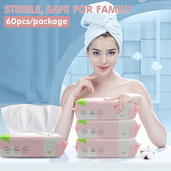 Disposable Face Towel Dry Wipes, 100% Cotton Facial Tissue, Lint Free Facial - Image 7