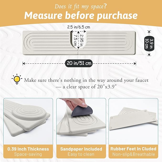 20'' Wider New Upgrade Faucet Mat - Image 2