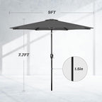 Simple Deluxe 9' Patio Umbrella Outdoor Table Market Yard Umbrella with Push Button Tilt/Crank - Image 2
