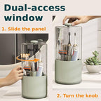 Toothbrush Holder with Cover 360 Rotating 4 Compartments Bathroom Toothpaste - Image 3