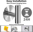 Adhesive Towel Hooks Heavy Duty Wall Hooks Stainless Steel Waterproof Shower - Image 6