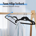 Smartor Black Velvet Hangers 20 Pack, Space Saving Clothes Hangers - Image 2