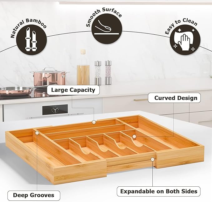 Utensil Organizer Silverware Tray - Image 2