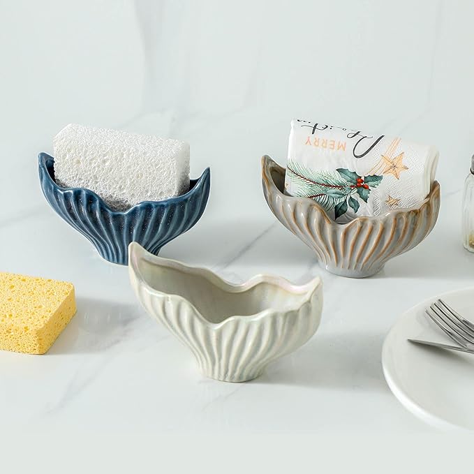 Sponge Holder for Kitchen Sink, Ceramic Sponge Holder - Image 7