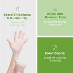GUSTO Disposable Vinyl Gloves – Clear, Latex-Free, Powder-Free, BPA-Free – Safe - Image 4