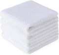 BOOMIBOO 4-Pack Dish Towels, 100% Cotton Waffle Weave, Ultra Soft Absorbent by BOOMIBOO