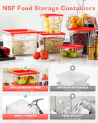 2QT NSF Food Storage Containers: 6 PCS Commercial Clear Square Food Storage - Image 3