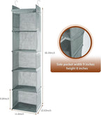 5-Shelf Hanging Closet Organizer and Storage, Closet Hanging Storage Shelves - Image 3