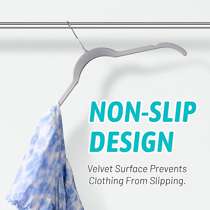 Premium Velvet Shirt Hangers 30 Pack, Space-Saving Non-Slip Felt Hanger - Image 5