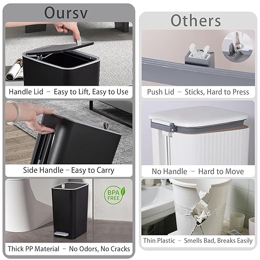 rejomiik Small Bathroom Trash Can - Image 4