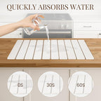 Large Stone Dish Drying Mats for Kitchen Counter 24"×16" Foldable Quick Dry - Image 2