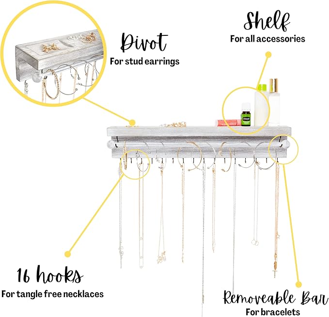 Rustic Necklace Jewelry Organizer - Image 3
