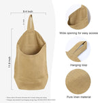 100% Linen Hanging Storage Bags Baskets 2 Pcs, Small Wall Storage Bag - Image 2