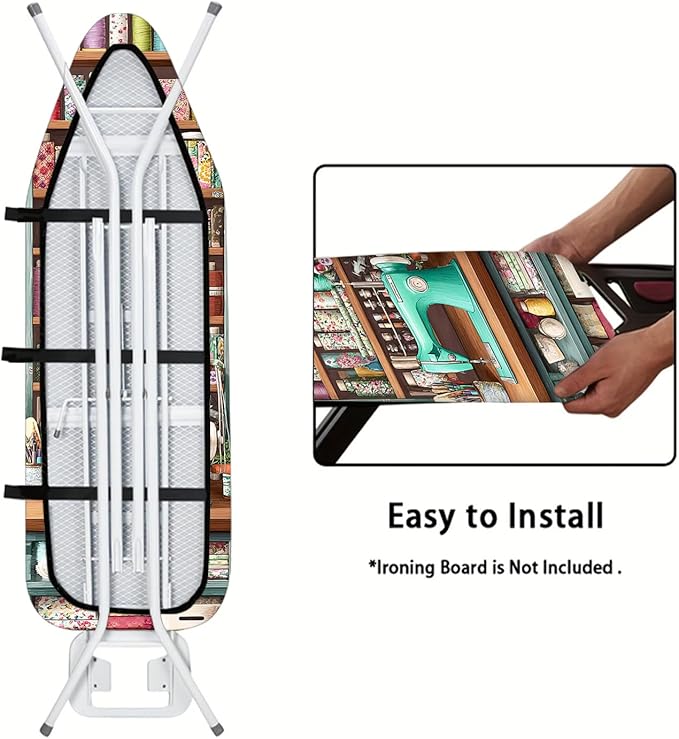 Nuxovilar Sewing Supplies Shelf Pattern Ironing Board Cover, 15×54 inch - Image 5