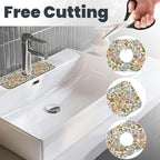 Faucet Draining Mat For Kitchen Sink, Colorful Flowers Floral Diatom Mud - Image 3