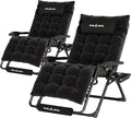 UDPATIO Oversized Zero Gravity Chair Set of 2, 29In XL Patio Reclining Chair with Cushion, Outdoor Folding Recliner with Pillows|Cup Holder|Foot Rest|Padded Headrest, Black, Support 500LB by UDPATIO