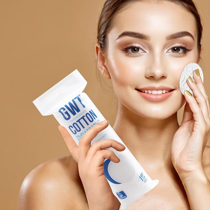GWT Premium Cotton Rounds for Face, 100% Pure & Lint-Free Cotton Pads, Soft & - Image 7