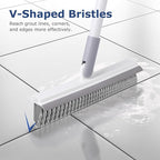 Grout Brush with Long Handle, Floor Cleaning Scrubber with Stiff Bristles - Image 4