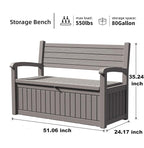 DRATO 75 Gallon Storage Bench Deck Box Outdoor Indoor,Lockable Durable All-Weather Seating with Hidden Storage,Deck Storage for Garden, Pool, Patio - Image 2