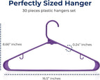 SereneLife 30 Pack Plastic Clothes Hangers – Ultra Lightweight Slim Non Slip - Image 2