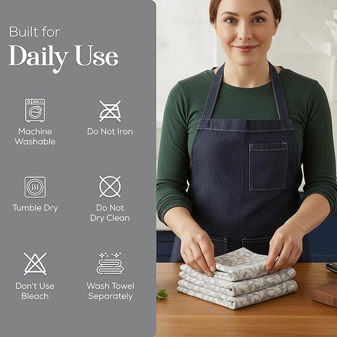 MosJos Kitchen Towels, Cotton Hand Towels, 18 x 28 Kitchen Linens - Image 6