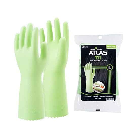 SHOWA 111 Skin-Friendly Dishwashing Gloves, Latex-Free PVC, Reusable - Image 2