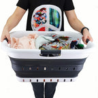 SAMMART 41L Collapsible 3 Handled Plastic Laundry Basket - Image 7
