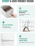 Hanging Closet Organizer with Drawers, 4 Tier Metal Closet Organizers and - Image 3