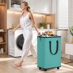 Laundry Basket with Wheels, Collapsible Laundry Baskets, Laundry Hamper with - Image 3